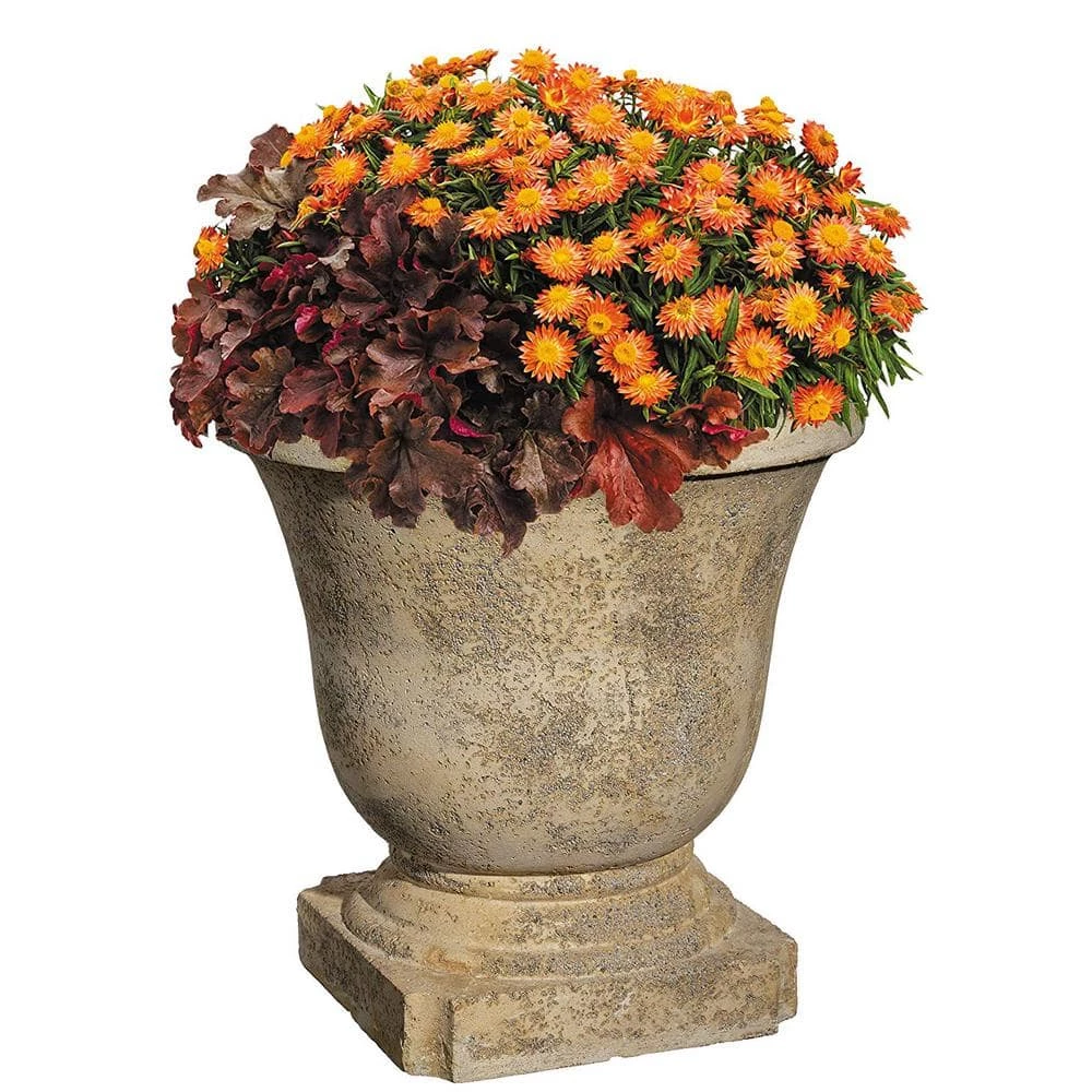Classic Home & Garden 22 in. Natural Elegant Lava Stone Urn Planter 5 Classic Home & Garden 22 in. Natural Elegant Lava Stone Urn Planter - Image 3