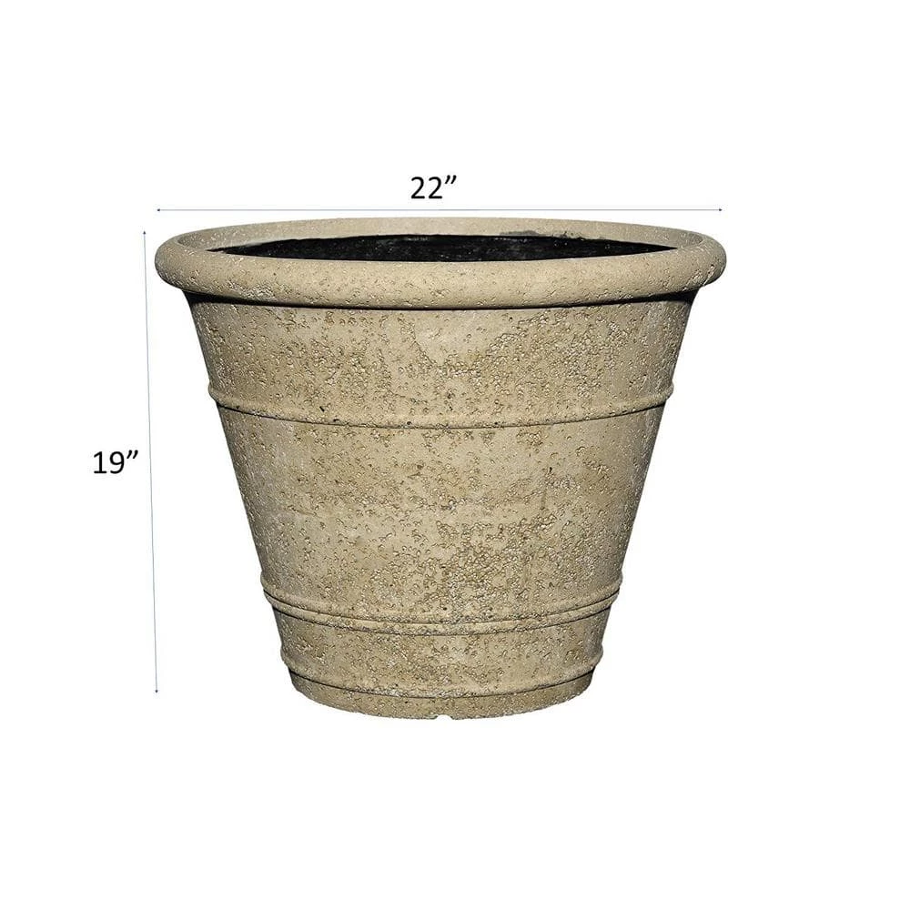 Classic Home & Garden 22 in. Anson Pot LavaStone Planter, Natural 7 Classic Home & Garden 22 in. Anson Pot LavaStone Planter, Natural - Image 5