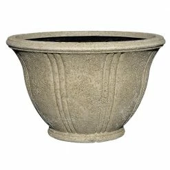 Classic Home & Garden 22 in. Natural Lava Stone Low Dorset Pot Planter
