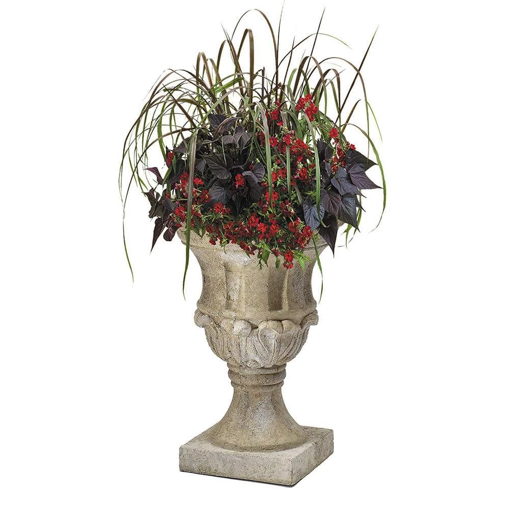 Classic Home & Garden 18 in. Natural Luzon Lava Stone Urn Planter 4 Classic Home & Garden 18 in. Natural Luzon Lava Stone Urn Planter - Image 2