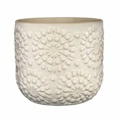 Classic Home & Garden Bellisima 4.5 in. Oatmeal Ceramic Planter with Drainage Plug