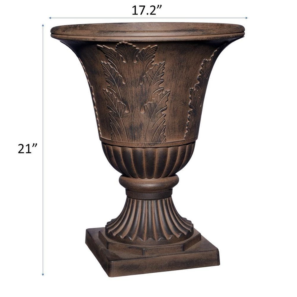 Classic Home & Garden Oakmont 21 in. Onyx Resin Urn 6 Classic Home & Garden Oakmont 21 in. Onyx Resin Urn - Image 4