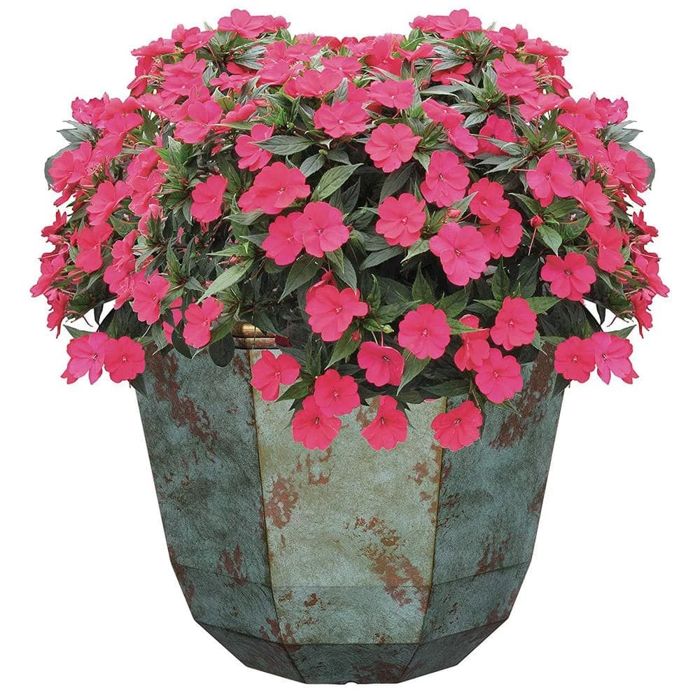 Classic Home & Garden 15 in. Patina Copper Shaina Resin Planter 4 Classic Home & Garden 15 in. Patina Copper Shaina Resin Planter - Image 2