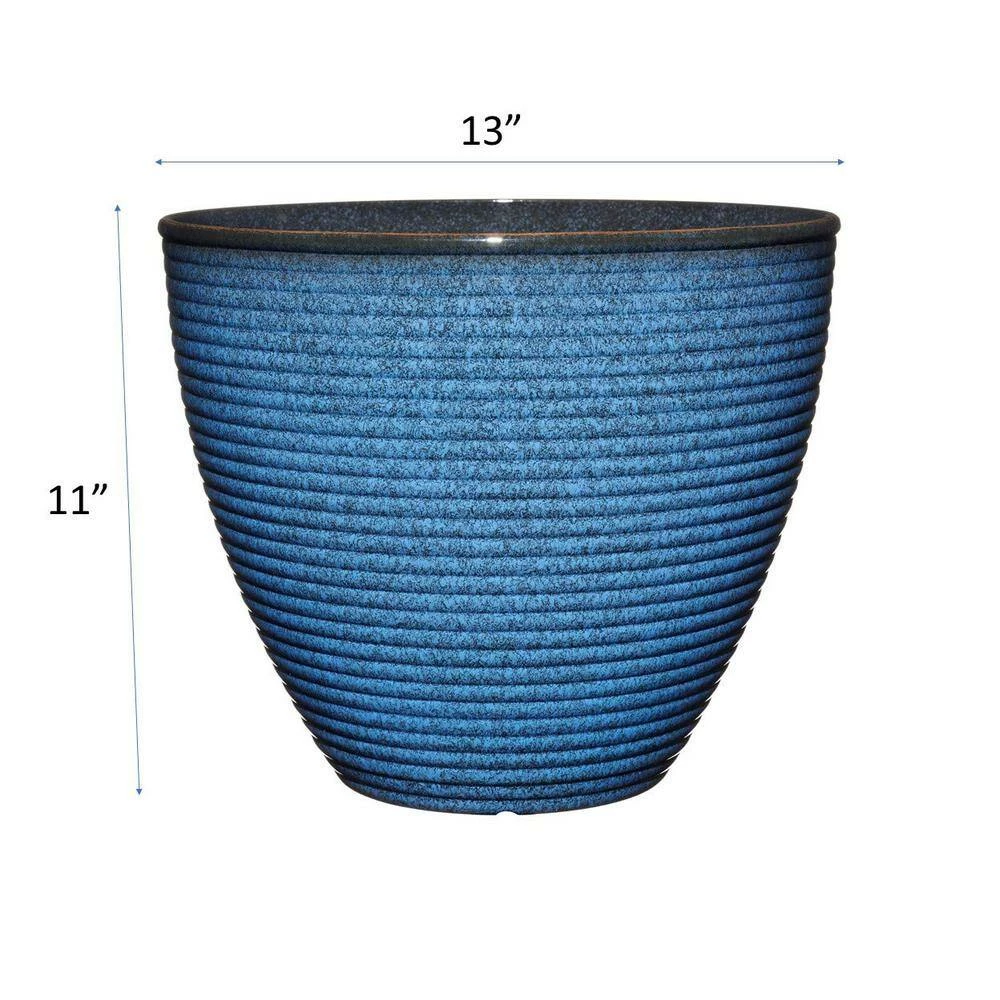 Classic Home & Garden 13 in. Perfect Blue Cali Resin Planter 6 Classic Home & Garden 13 in. Perfect Blue Cali Resin Planter - Image 4