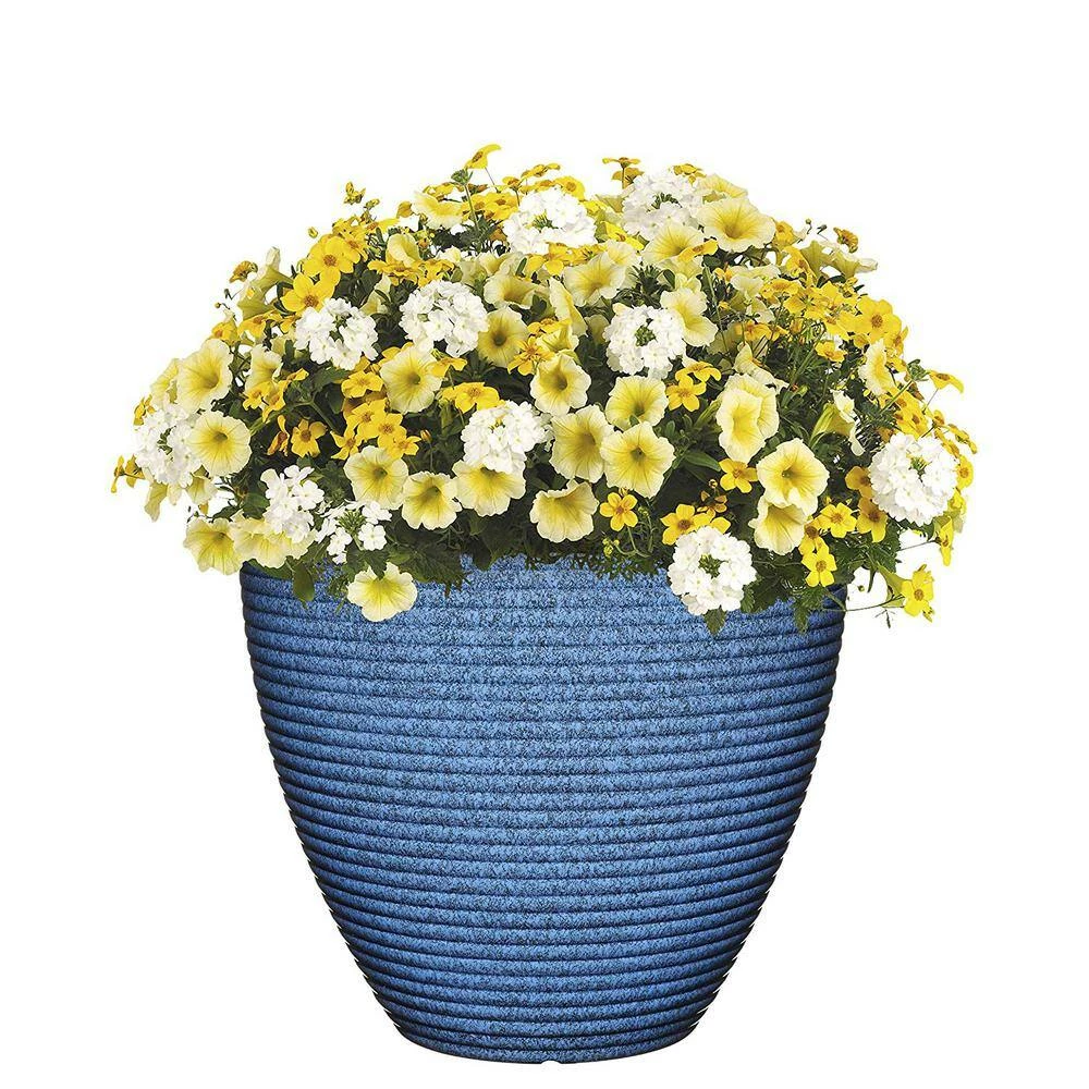 Classic Home & Garden 13 in. Perfect Blue Cali Resin Planter 4 Classic Home & Garden 13 in. Perfect Blue Cali Resin Planter - Image 2