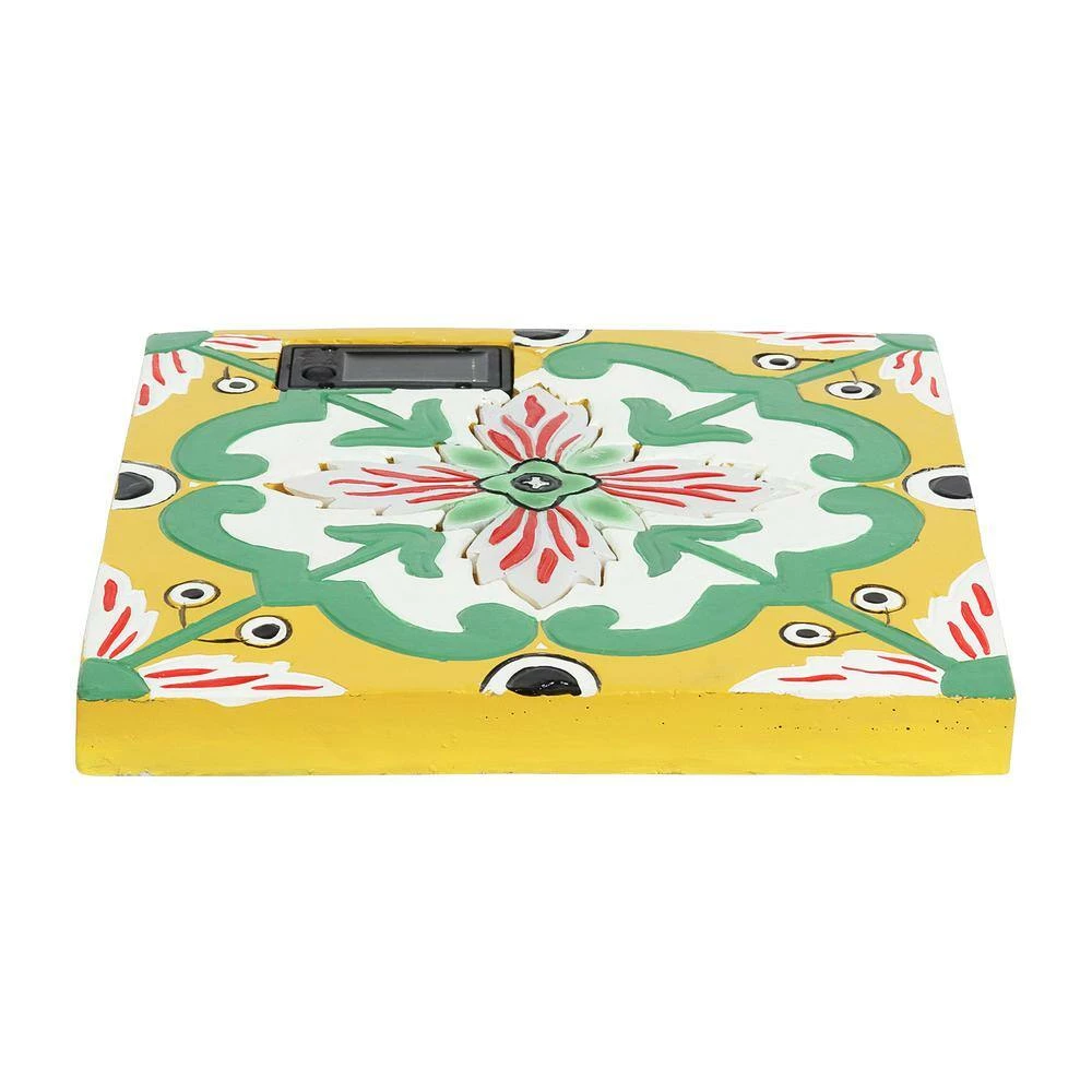 Exhart Solar Mediterranean 10.04 in. x 10.04 in. x 1.18 in. Pink Flower Resin Step Stone 10 Exhart Solar Mediterranean 10.04 in. x 10.04 in. x 1.18 in. Pink Flower Resin Step Stone - Image 8