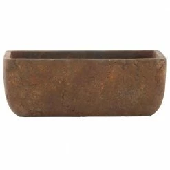 Classic Home & Garden 8 in. Rust Cement Dakota Trough Planter