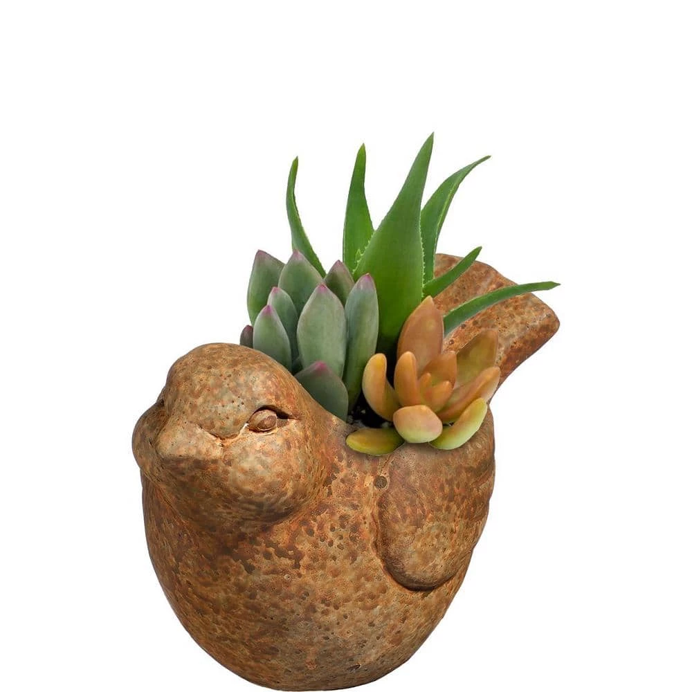 Classic Home & Garden Small Rust Cement Bird Planter 4 Classic Home & Garden Small Rust Cement Bird Planter - Image 2