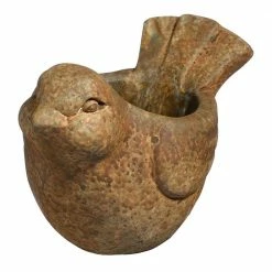 Classic Home & Garden Large Rust Cement Bird Planter