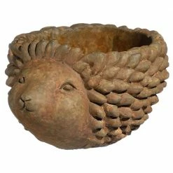 Classic Home & Garden Large Rust Cement Hedgehog Planter