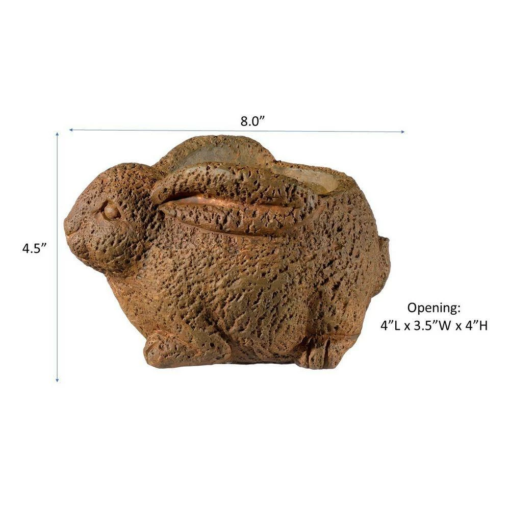Classic Home & Garden Cement Buddies 8 in. Rust Cement Rabbit Planter 5 Classic Home & Garden Cement Buddies 8 in. Rust Cement Rabbit Planter - Image 3