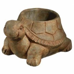 Classic Home & Garden Small Rust Cement Turtle Planter