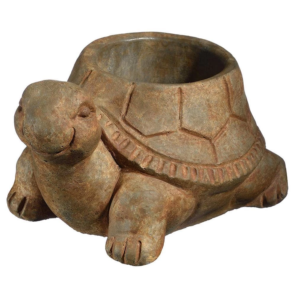 Classic Home & Garden Small Rust Cement Turtle Planter 3 Classic Home & Garden Small Rust Cement Turtle Planter