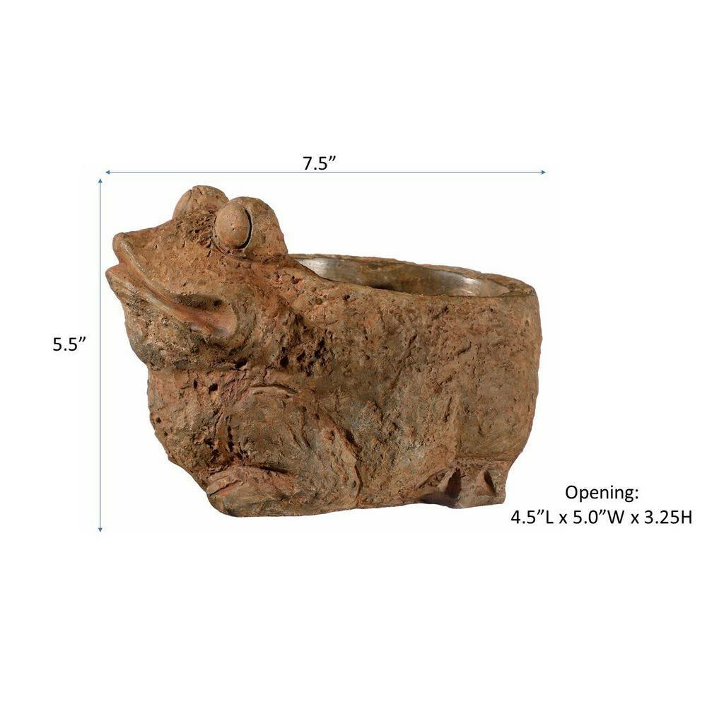 Classic Home & Garden Large Rust Cement Frog Planter 6 Classic Home & Garden Large Rust Cement Frog Planter - Image 4