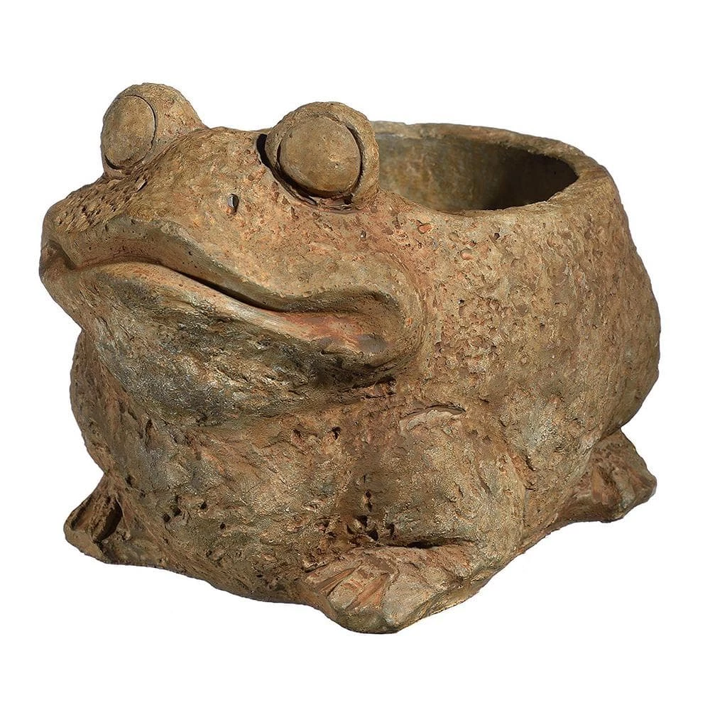 Classic Home & Garden Large Rust Cement Frog Planter 3 Classic Home & Garden Large Rust Cement Frog Planter