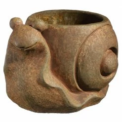 Classic Home & Garden Large Rust Cement Snail Planter