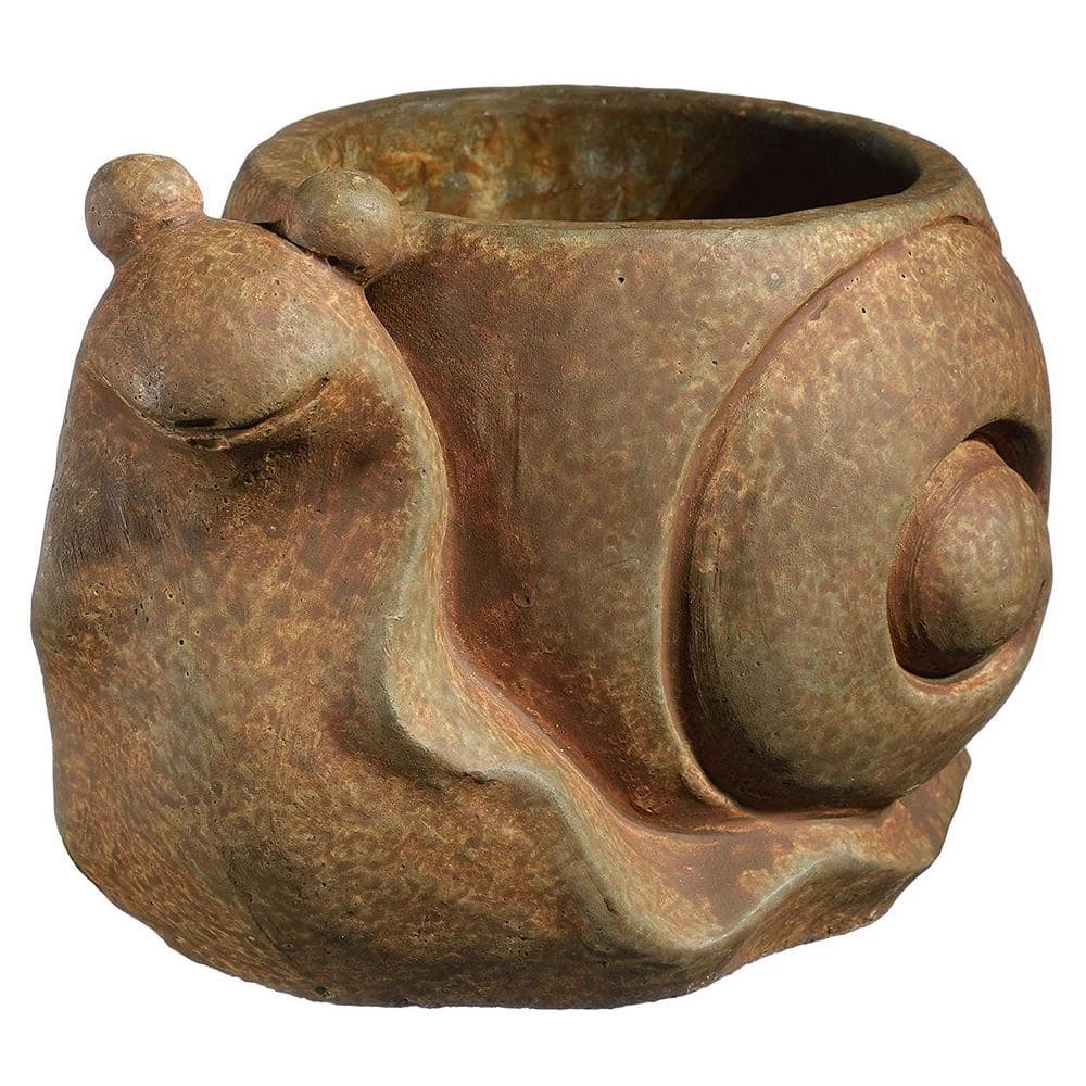 Classic Home & Garden Large Rust Cement Snail Planter 3 Classic Home & Garden Large Rust Cement Snail Planter