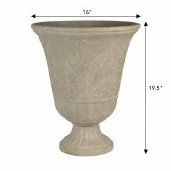 Classic Home & Garden Larissa 16 in. x 19.5 in. Sand Resin Composite Urn 10 Classic Home & Garden Larissa 16 in. x 19.5 in. Sand Resin Composite Urn -Cheap Good Directions Store sand classic home garden urn planters 416p 190 1f 1000