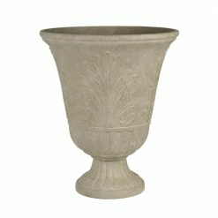 Classic Home & Garden Larissa 16 in. x 19.5 in. Sand Resin Composite Urn