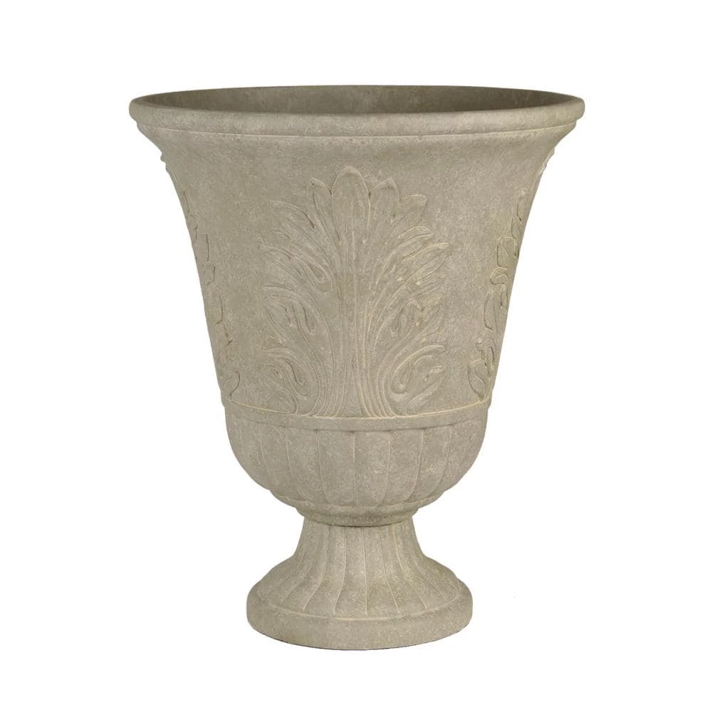 Classic Home & Garden Larissa 16 in. x 19.5 in. Sand Resin Composite Urn 3 Classic Home & Garden Larissa 16 in. x 19.5 in. Sand Resin Composite Urn