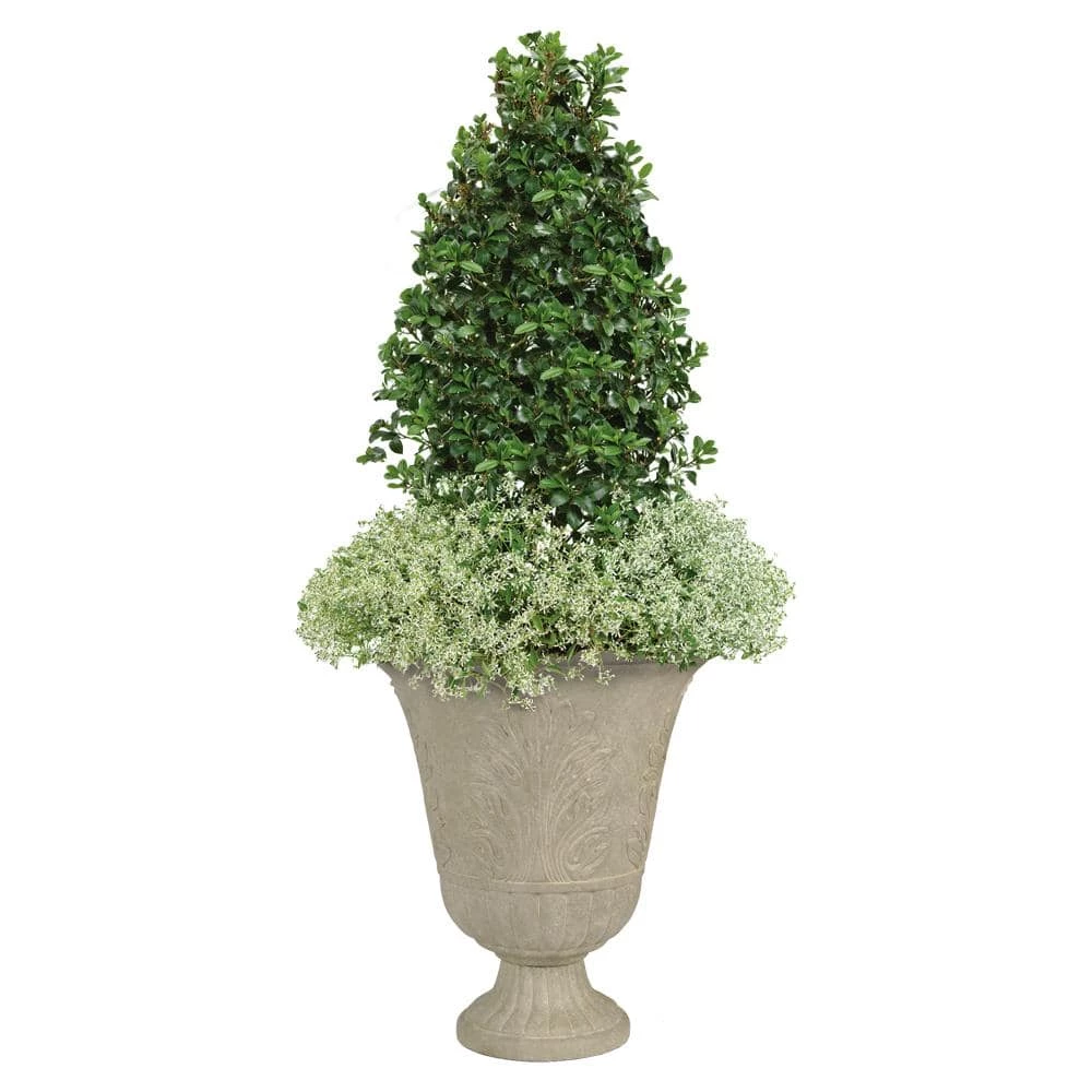 Classic Home & Garden Larissa 16 in. x 19.5 in. Sand Resin Composite Urn 4 Classic Home & Garden Larissa 16 in. x 19.5 in. Sand Resin Composite Urn - Image 2