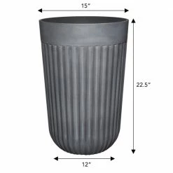 Classic Home & Garden Arlington Fluted 15 in. x 22.5 in. Shadow Slate Resin Self-Watering Planter 8 Classic Home & Garden Arlington Fluted 15 in. x 22.5 in. Shadow Slate Resin Self-Watering Planter -Cheap Good Directions Store shadow slate classic home garden plant pots hd1430d 601r 4f 1000