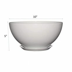 Classic Home & Garden 10 in. Stark White Rosie Bowl Resin Planter -Cheap Good Directions Store stark white classic home garden plant pots 9010d 405s 1f 1000