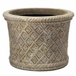Classic Home & Garden Lattice 24 in. Natural LavaStone Planter