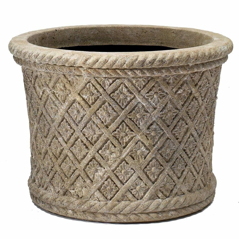 Classic Home & Garden Lattice 24 in. Natural LavaStone Planter 3 Classic Home & Garden Lattice 24 in. Natural LavaStone Planter