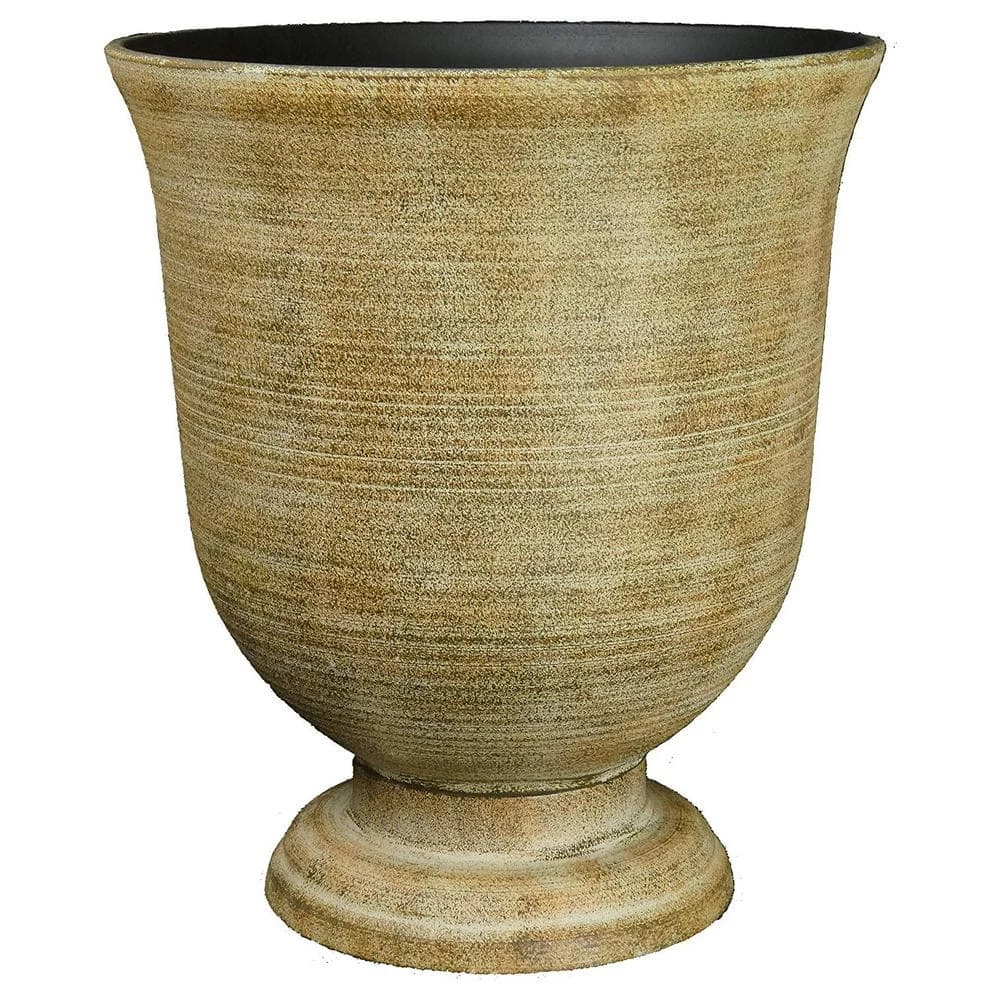Classic Home & Garden 16 in. Striated Fossil Resin Greenwich Urn Planter 3 Classic Home & Garden 16 in. Striated Fossil Resin Greenwich Urn Planter