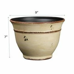 Classic Home & Garden 9 in. Vintage Ivory Enamel Alena Resin Planter 9 Classic Home & Garden 9 in. Vintage Ivory Enamel Alena Resin Planter -Cheap Good Directions Store vintage ivory enamel classic home garden plant pots 10509d 532r 1f 1000