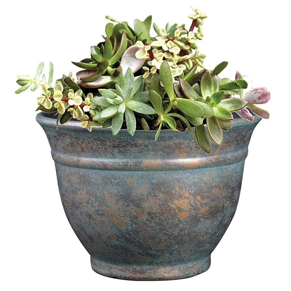 Classic Home & Garden 9 in. Weathered Copper Alena Resin Planter 4 Classic Home & Garden 9 in. Weathered Copper Alena Resin Planter - Image 2