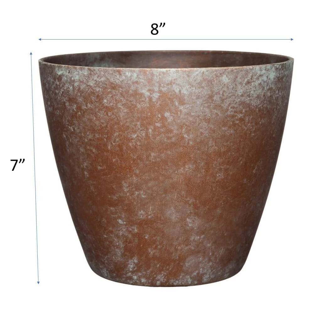 Classic Home & Garden Vogue 8 in. Weathered Copper Resin Planter 6 Classic Home & Garden Vogue 8 in. Weathered Copper Resin Planter - Image 4