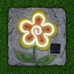 Exhart Solar Flower 9.84 in. x 9.84 in. x 1.18 in. Yellow Flower Resin Step Stone 21 Exhart Solar Flower 9.84 in. x 9.84 in. x 1.18 in. Yellow Flower Resin Step Stone -Cheap Good Directions Store yellow exhart stepping stones 72143 rs 31 1000