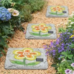 Exhart Solar Flower 9.84 in. x 9.84 in. x 1.18 in. Yellow Flower Resin Step Stone 20 Exhart Solar Flower 9.84 in. x 9.84 in. x 1.18 in. Yellow Flower Resin Step Stone -Cheap Good Directions Store yellow exhart stepping stones 72143 rs 76 1000
